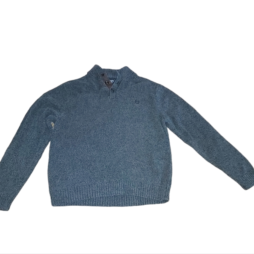 Chaps L Sweatshirt Sweater Gray Turtleneck Men substantial preppy warm t…